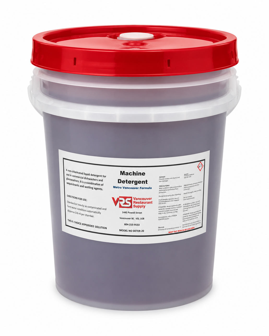 VRS Commercial Glass / Dishwasher Machine Detergent, 20L