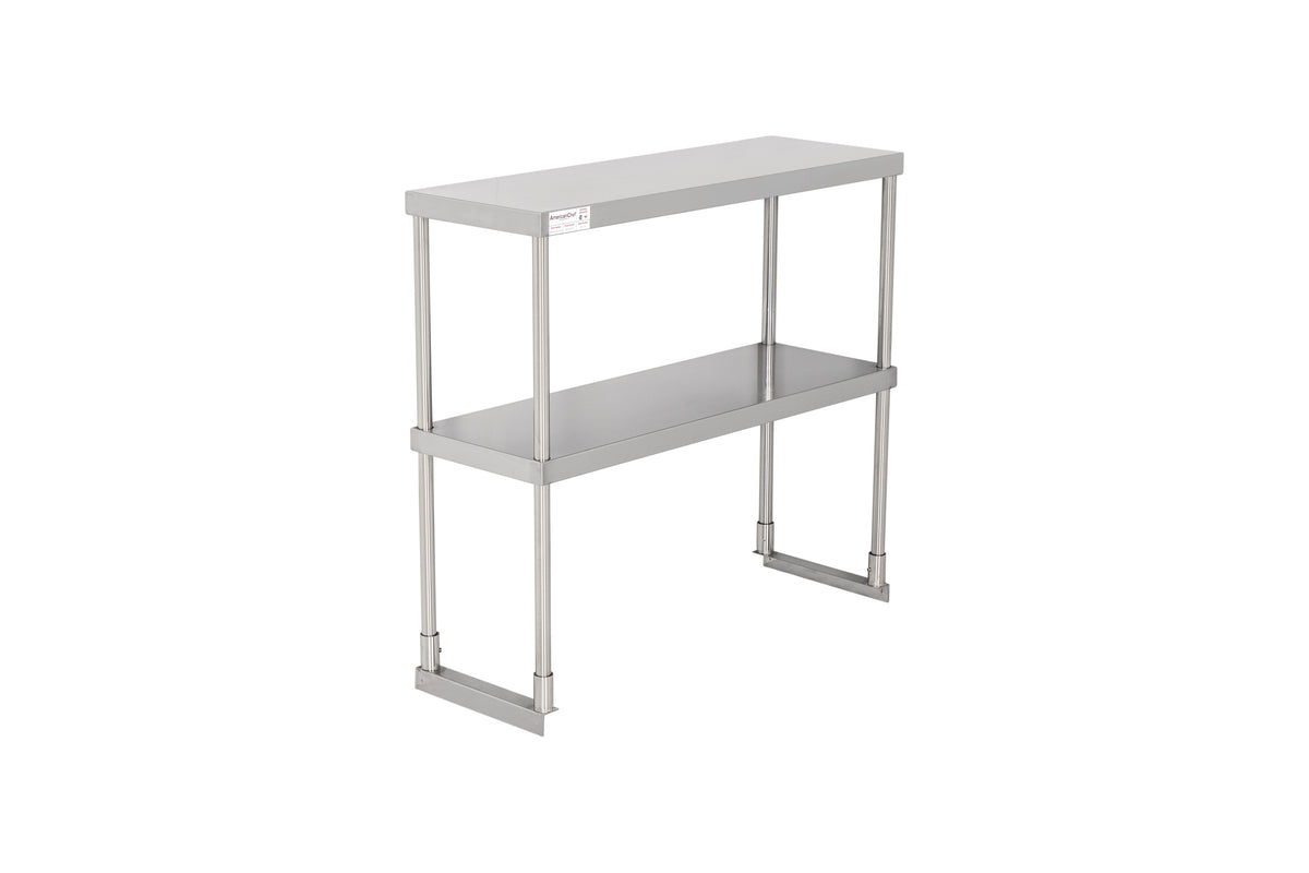 American Chef 12" x 36" Double Tier Stainless Steel Overshelf - DOV-1236