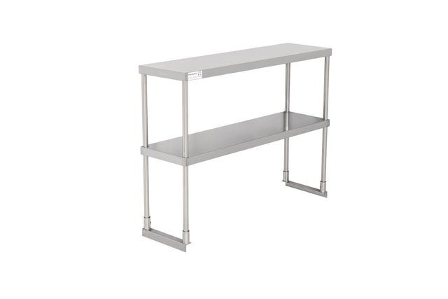 American Chef 12" x 48" Double Tier Stainless Steel Overshelf - DOV-1248