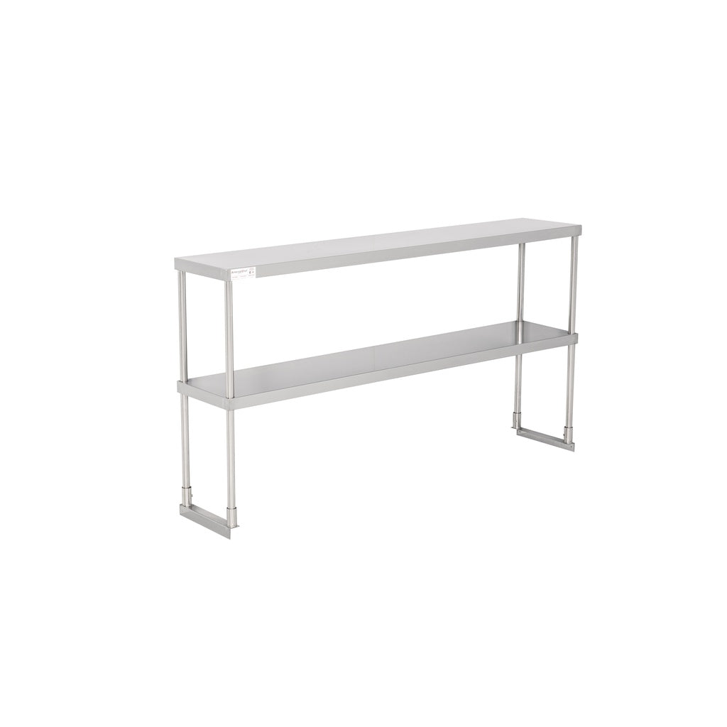 American Chef 12" x 60" Double Tier Stainless Steel Overshelf - DOV-1260