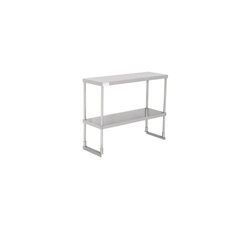 American Chef 14" x 48" Double Tier Stainless Steel Overshelf - DOV-1448
