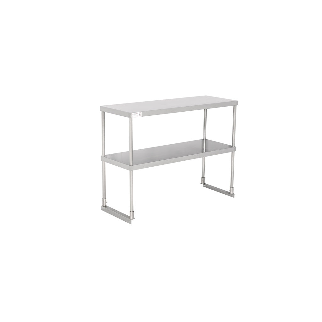 American Chef 16" x 48" Double Tier Stainless Steel Overshelf - DOV-1648