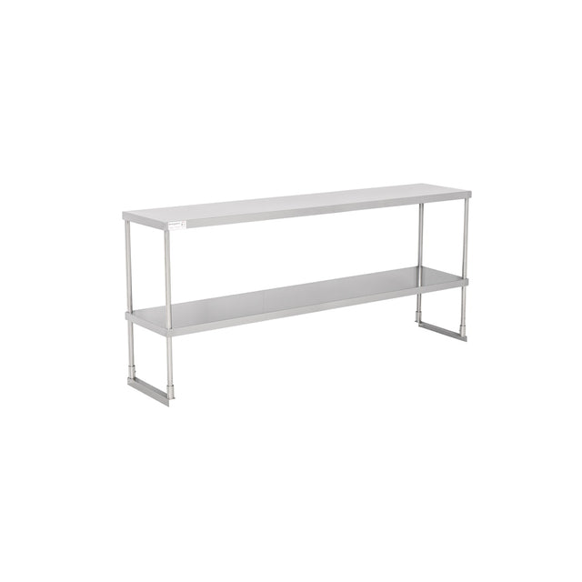 American Chef 16" x 72" Double Tier Stainless Steel Overshelf - DOV-1672