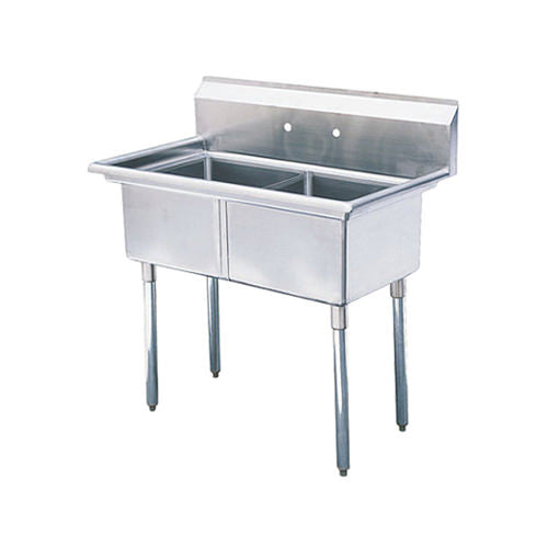 American Chef Two Compartment Sink 18"X18"X11" Without Drainboard DS1818-0