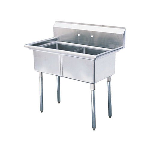 American Chef Two Compartment Sink 18"X21"X14" Without Drainboard DS1821-0 - VRS Restaurant Equipment & Supply Store