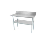 Thorinox Stainless steel worktable with a galvanized steel undershelf and backsplash - 24" width