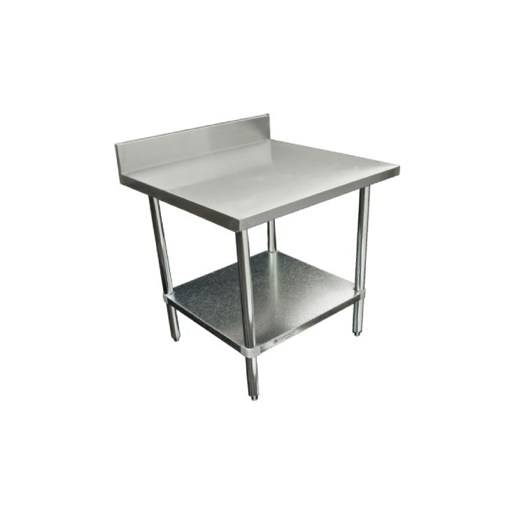 Thorinox Stainless Steel Worktable With A Galvanized Steel Undershelf And Backsplash - 30" Width - VRS Restaurant Equipment & Supply Store