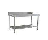 Thorinox Stainless steel worktable with a galvanized steel undershelf and backsplash - 30" width