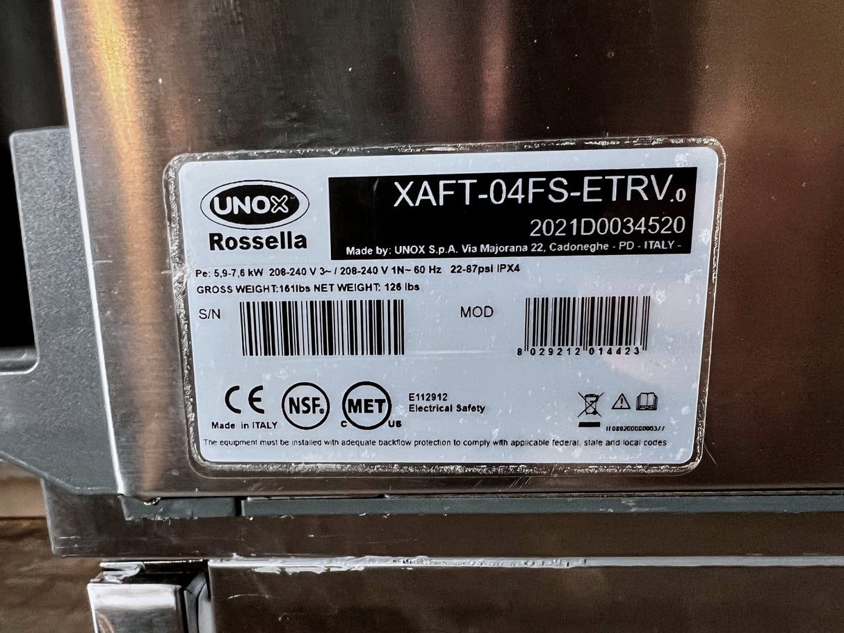 Unox XAFT-04FS-ETRV Countertop Digital Electric Convection Oven