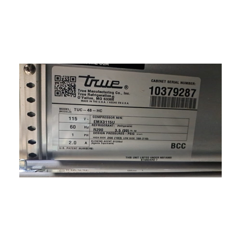 TRUE TUC-48-HC - Undercounter Refrigerator 48"