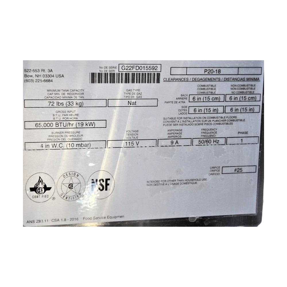 UltraFryer B-P20-18-5-UC 5 Gas Fryer - Natural Gas