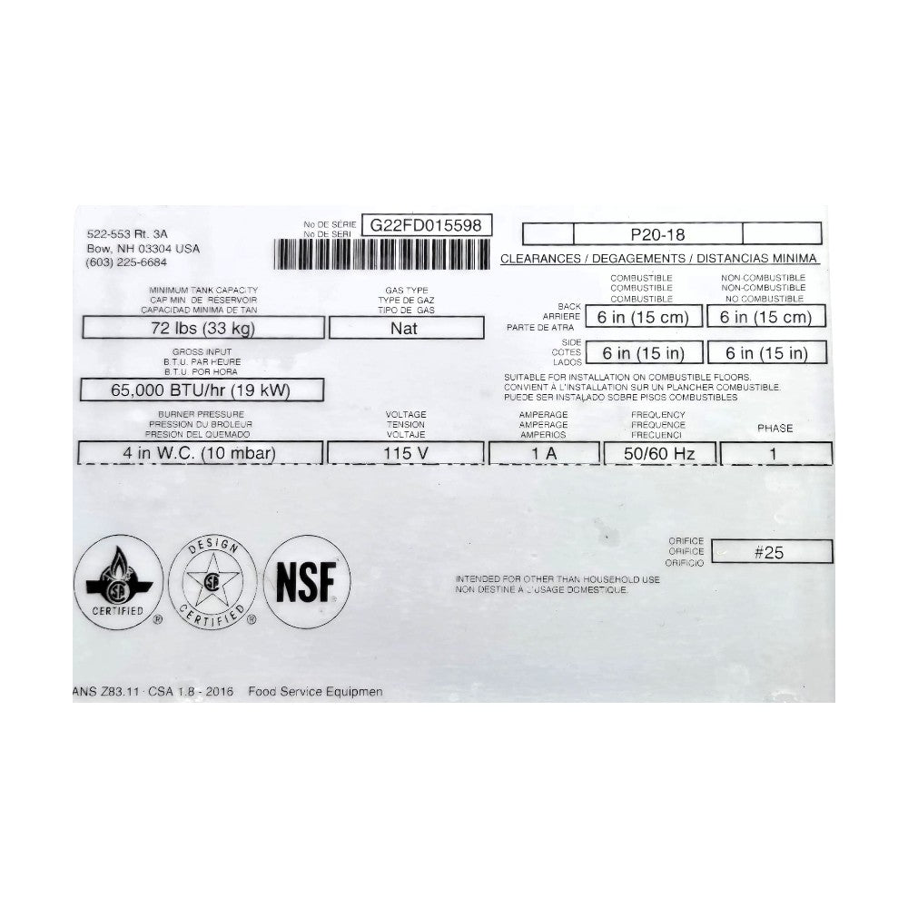 UltraFryer B-P20-18-5-UC 5 Gas Fryer - Natural Gas