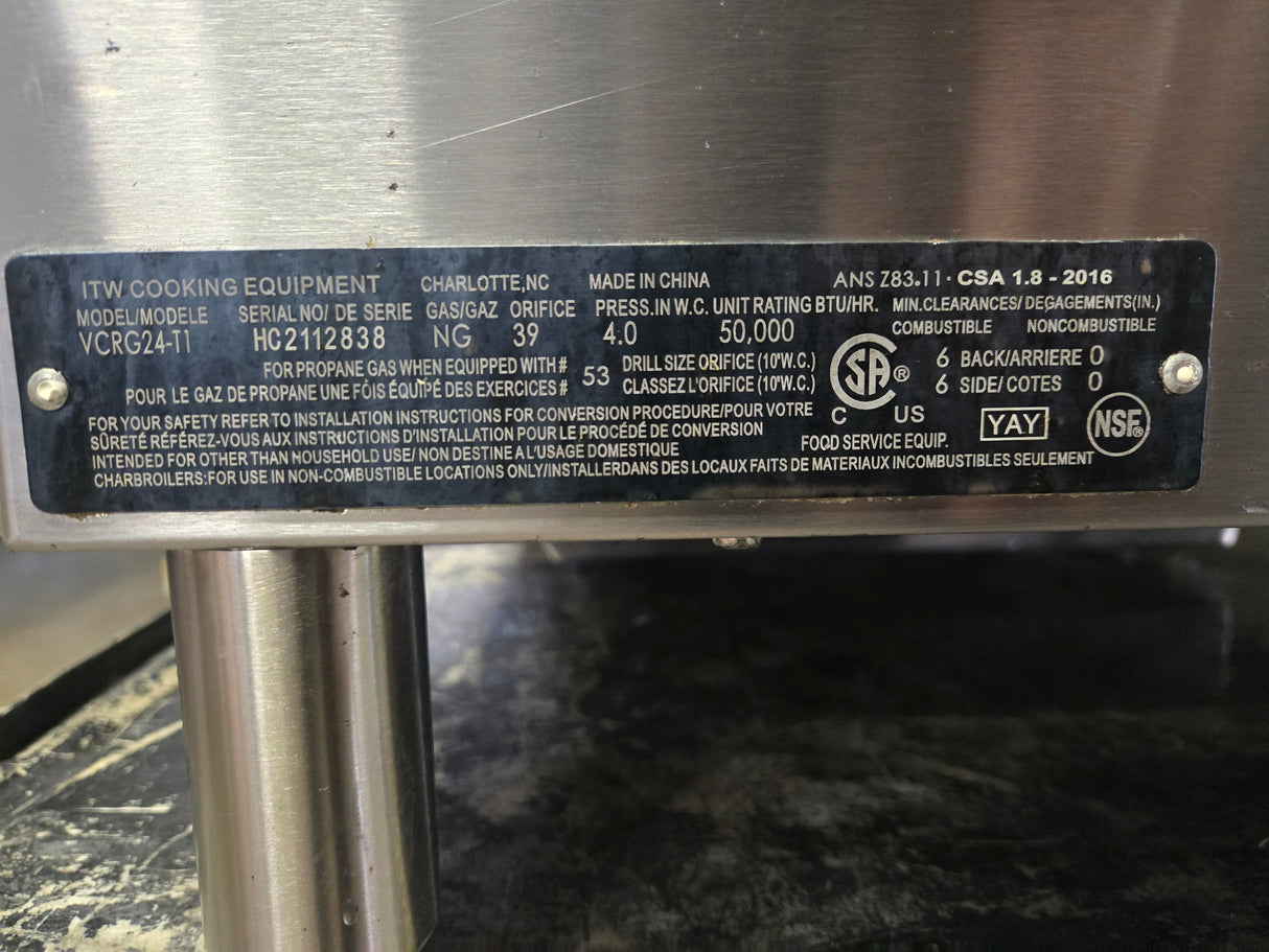 Vulcan VCGR24-T1 Natural Gas Griddle