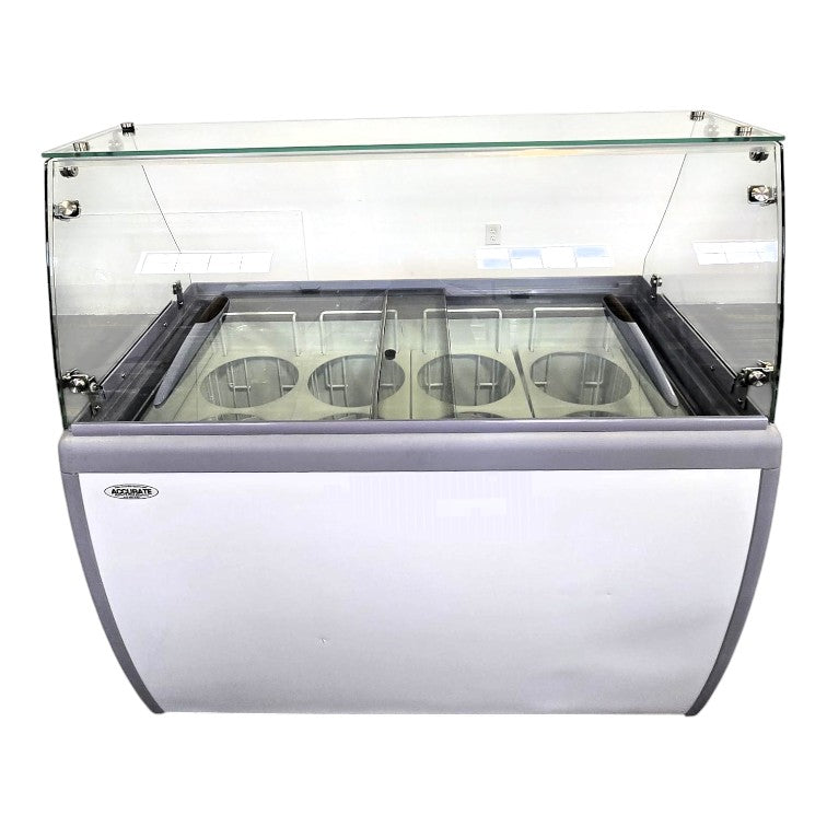 Omcan 44588 Ice Cream Freezer with Guard - 49-in Flat top