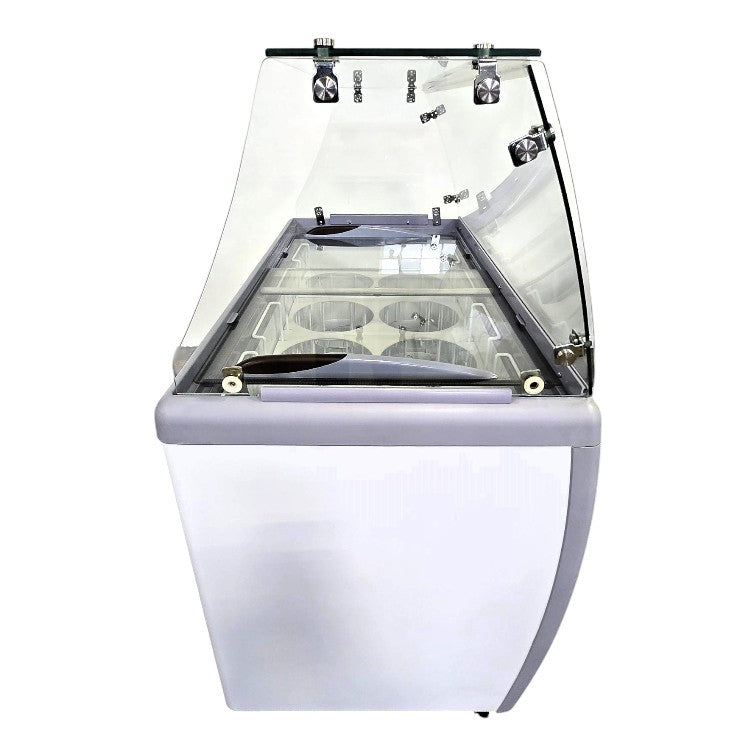 Omcan 44588 Ice Cream Freezer with Guard - 49-in Flat top