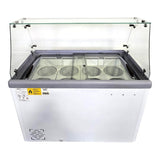 Omcan 44588 Ice Cream Freezer with Guard - 49-in Flat top