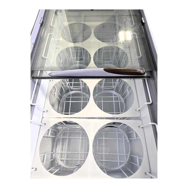 Omcan 44588 Ice Cream Freezer with Guard - 49-in Flat top