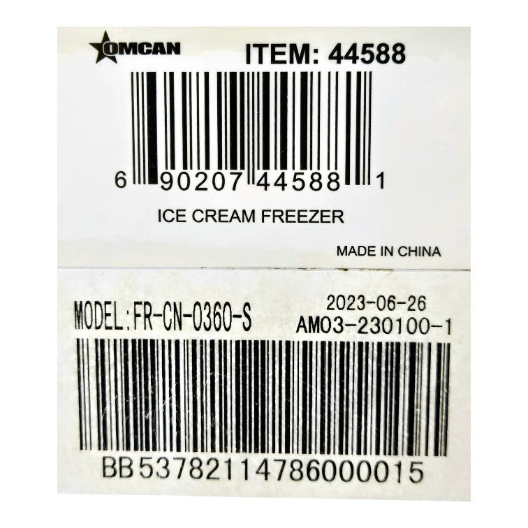 Omcan 44588 Ice Cream Freezer with Guard - 49-in Flat top