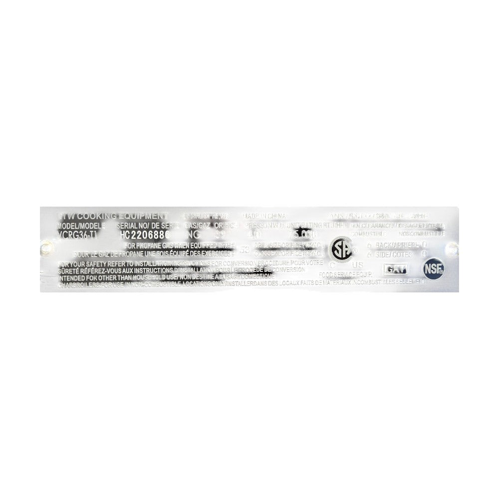 Vulcan VCRG36-T1 Countertop Griddle - Natural Gas