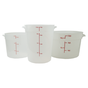 American Chef FSCR-4W - Round Storage Container, White Polyethylene - 4 Quart