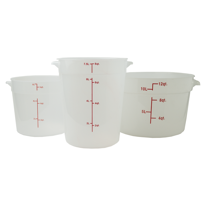 American Chef FSCR-4W - Round Storage Container, White Polyethylene - 4 Quart