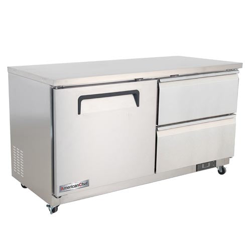 American Chef 60″ Under Counter Freezer With 2 Drawers & 1 Door FUC2-60S2D - VRS Restaurant Equipment & Supply Store