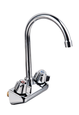 American Chef FW-4-4G Wall-Mounted Faucet – Lead Free, 4" Centers, 3-1/2" Gooseneck Spout
