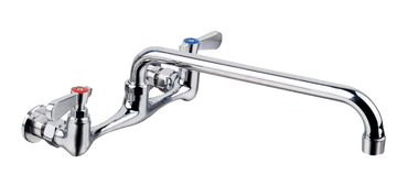 American Chef FW-8-12 Wall-Mounted Faucet – Lead Free, 8" Centers, 12" Swing Spout