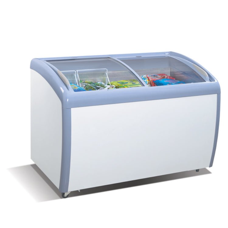 Atosa 49" Angle Curved Top Chest Freezer Glass Arc Lid - MMF9112 - VRS Restaurant Equipment & Supply Store