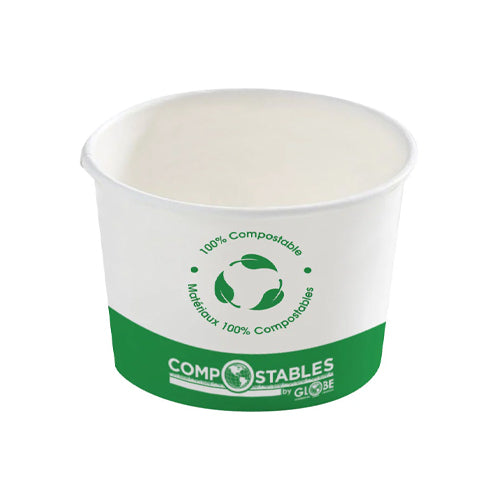 Globe 6208 8 Oz PLA Lined Paper Container– 1000/Case - VRS Restaurant Equipment & Supply Store