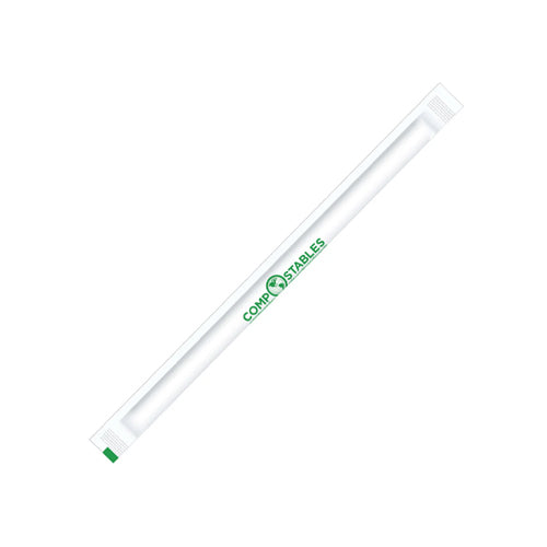 Globe 6095 7.75" Paper Compostable Straight Straw – 5000/Case