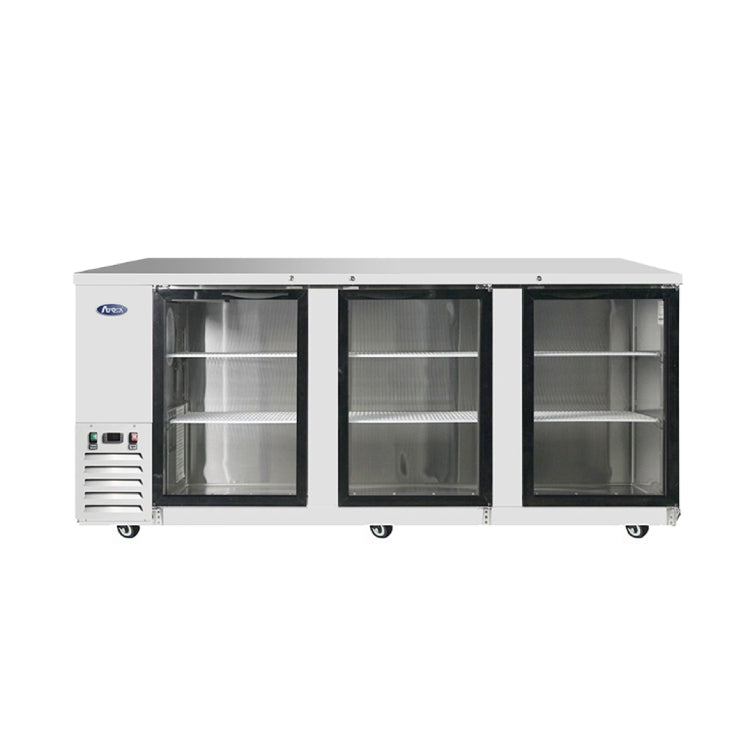 Atosa 90″ Back Bar Cooler Three Door with Glass Doors - MBB90GGR