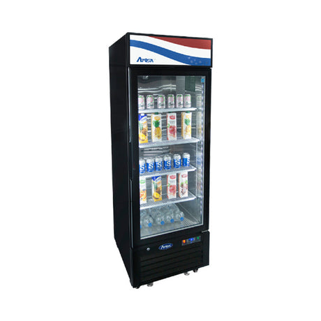 Atosa 24" Black Cabinet One Glass Door Merchandiser Cooler - MCF8726GR - VRS Restaurant Equipment & Supply Store