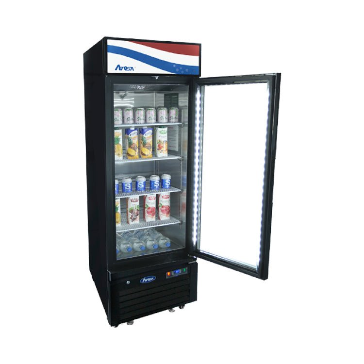 Atosa Black Cabinet One Glass Door Merchandiser Cooler - MCF8725GR