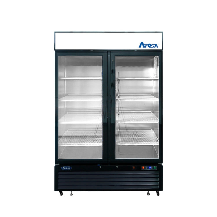 Atosa 40" Black Cabinet Two Glass Door Merchandiser Freezer - MCF8732GR