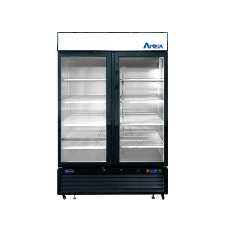 Atosa 40" Black Cabinet Two Glass Door Merchandiser Cooler - MCF8733GR - VRS Restaurant Equipment & Supply Store