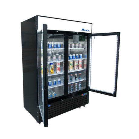 Atosa 40" Black Cabinet Two Glass Door Merchandiser Cooler - MCF8733GR - VRS Restaurant Equipment & Supply Store