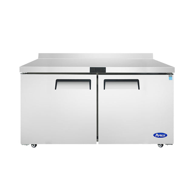 Atosa 60″ Worktop Refrigerator Two Door with Backsplash - MGF8410GR - VRS Restaurant Equipment & Supply Store