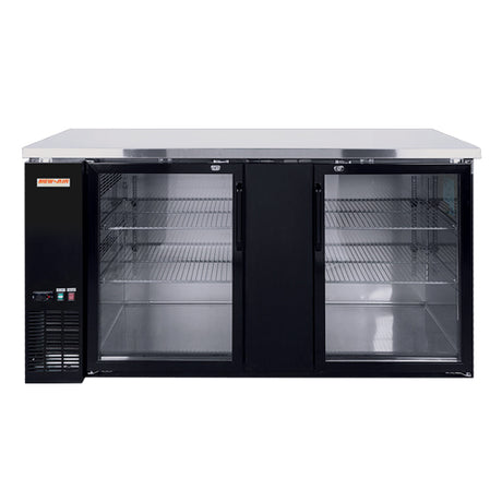 New Air NBB-69-SG 69″ 2 Door Glass Back Bar Refrigerator - VRS Restaurant Equipment & Supply Store