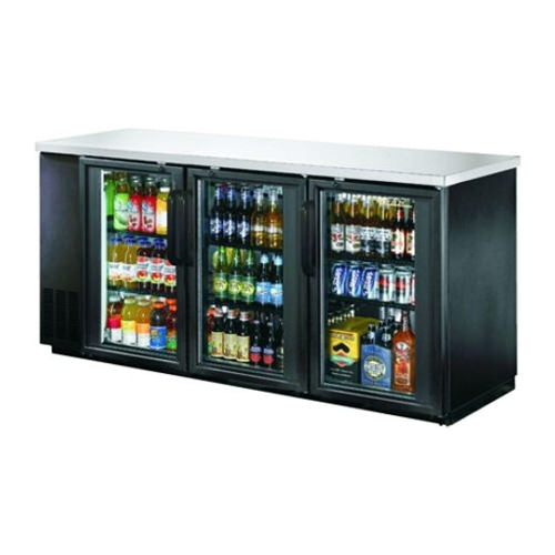 New Air NBB-90-SG 90″ 3 Door Glass Back Bar Refrigerator - VRS Restaurant Equipment & Supply Store