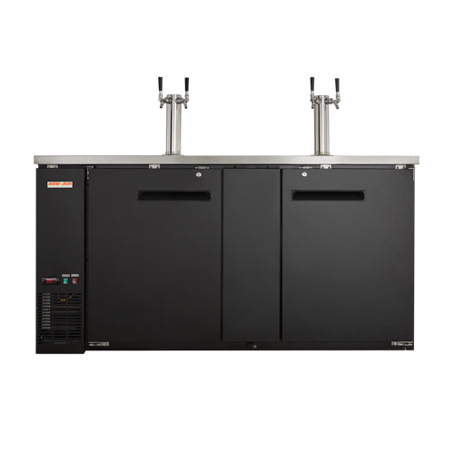 New Air NBD-69-SB 69″ Double Door Beer Dispenser Refrigerator With Double Tab Tower - VRS Restaurant Equipment & Supply Store