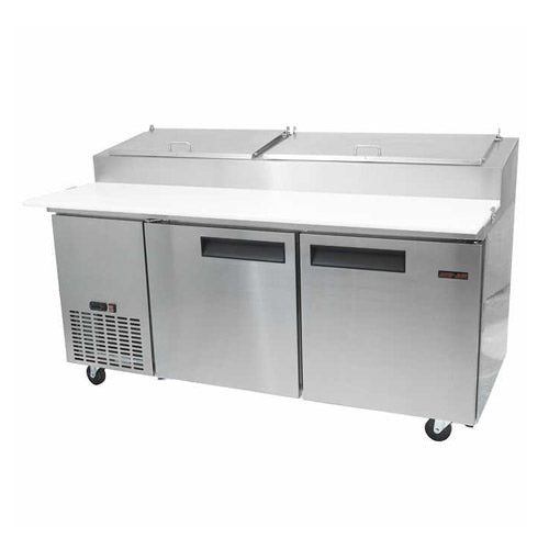 New Air NPT-070-PI 70″ 2 Door Pizza Prep Refrigerator - VRS Restaurant Equipment & Supply Store