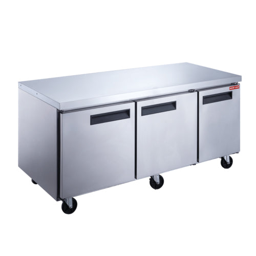 New Air NUF-072-SS 72″ 3 Door Undercounter Freezer - VRS Restaurant Equipment & Supply Store