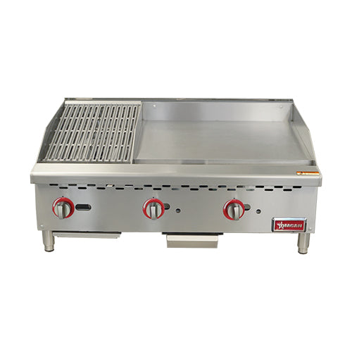 Omcan CE-CN-12C24G 36″ Propane/Natural Gas Combination Charbroiler - VRS Restaurant Equipment & Supply Store