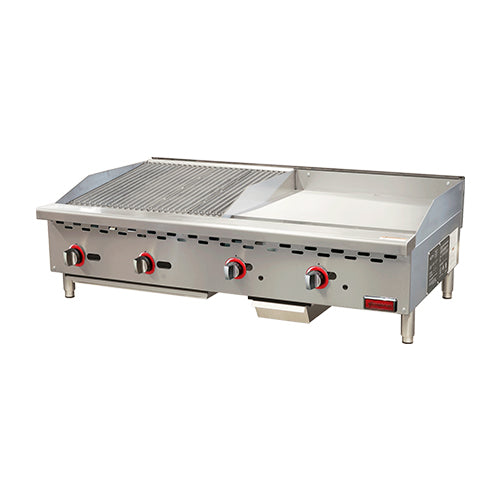 Omcan CE-CN-24C24G 48″ Propane/Natural Gas Combination Charbroiler - VRS Restaurant Equipment & Supply Store