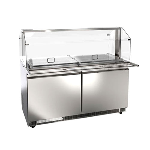 Omcan PT-CN-1524-S-HC 60″ Refrigerated Salad Bar with Sneeze Guard - VRS Restaurant Equipment & Supply Store