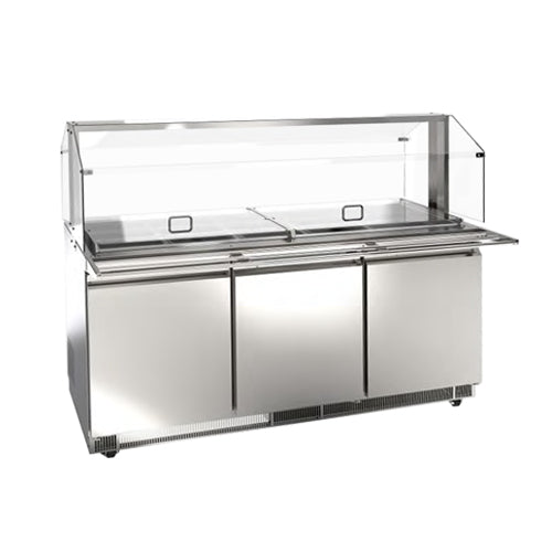 Omcan PT-CN-1778-S-HC 72″ Refrigerated Salad Bar with Sneeze Guard - VRS Restaurant Equipment & Supply Store