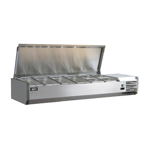 Omcan RS-CN-0006-PSS 58″ Refrigerated Countertop Condiment Station - VRS Restaurant Equipment & Supply Store