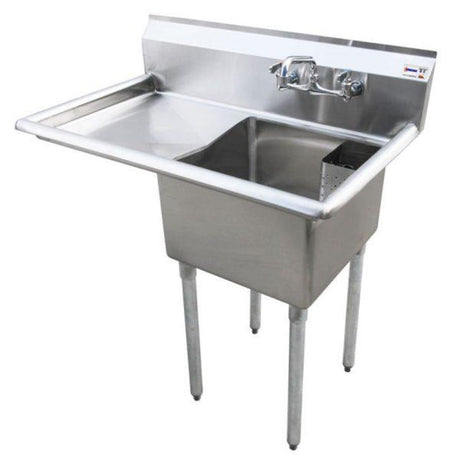 Omcan Canada One Compartment Corner Drain Pot Sink - VRS Restaurant Equipment & Supply Store