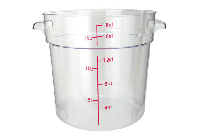 Winco Round Storage Container, Clear Polycarbonate